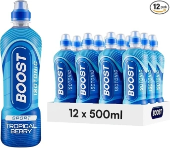 Boost Sports Drinks Tropical Berry | 12 Isotonic Drink with Vitamin B12 and B6 | Electrolyte Drink | Maximum Hydration Drinks | Low Calorie Vegan Adult Soft Drinks Multipacks | 12x500ml