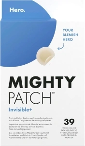 Mighty Patch Invisible+ Spot Patches by Hero Cosmetics, Daytime Acne Treatment, Clear Spot Remover Hydrocolloid Patches, Anti Acne Dots, Spot Treatment Blemish & Pimple Stickers - 39 Pimple Patches