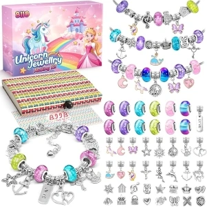 BIIB Gifts for Teenage Girls Gifts Bracelet Making Kit, Gifts for Girls Birthday Presents 8-12 Year Old Girls Charm Jewellery Making Kit, Arts Crafts for Kids, Stocking Fillers for Teenage Girls Kids