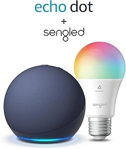 Echo Dot (5th generation, 2022 release) | Deep Sea Blue + Sengled LED Smart Light Bulb (E27), Works with Alexa - Smart Home Starter Kit