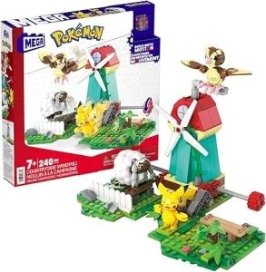 MEGA Pokémon Building Toys Set, Countryside Windmill with 240 Pieces, Motion and 3 Poseable Action Figures, for Kids, HKT21