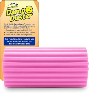 Scrub Daddy Damp Duster, Magical Dust Cleaning Sponge, Dusters for Cleaning, Venetian & Wooden Blinds Cleaner, Vents, Radiator, Skirting Boards, Mirrors, Dust Brush Tools, Home Gadgets, Light Pink