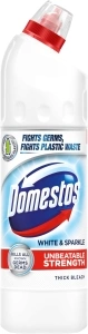 Domestos White & Sparkle Thick Bleach eliminates all known germs disinfectant for a clean, safe home 750 ml