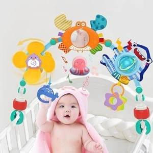 Baby Pram Toys 0-6 Months Plus, Newborn Toys Baby Montessori Toddler Sensory Toys for Babies Essentials 0-6-12 Months, Birthday Baby Stocking Fillers for Boys Girls 0 3 6 12 Month Shower Gifts