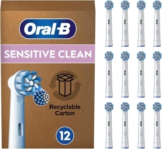 Oral-B Pro Sensitive Clean Electric Toothbrush Head, X-Shaped & Extra Soft Bristles for Gentle Brushing & Plaque Removal, Pack of 1 (12 Count) Toothbrush Heads, Suitable for Mailbox, White