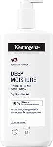 Neutrogena Norwegian Formula Deep Moisture Hypoallergenic Body Lotion (1x 400ml), Fragrance-Free Hypoallergenic Body Moisturiser for Sensitive and Dry Skin, Provides 48-Hour Moisturisation