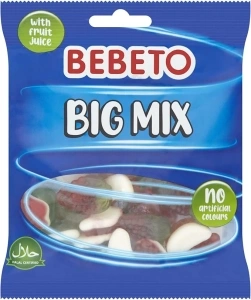 Bebeto Big Mix (150g), Real Fruit Juice + No Artificial Colours + Halal Certified Sweets, Pack of 1