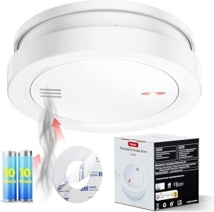 Photoelectric Smoke Alarm Detector LZ-1905, EN14604:2005 Certified, Timely Alarm, ≥85dB Sound, Durability 10 Years for DC 9V Battery Operated Fire Alarm - 1 pc