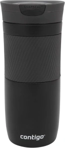 Contigo Byron Snapseal Travel Mug, Stainless Steel Thermal mug, vacuum flask, leakproof tumbler, coffee mug with BPA free Easy-Clean Lid, 470 ml, Matte Black