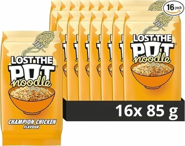 Pot Noodle Champion Chicken Lost The Pot Noodle low in saturated fat instant noodles, 16x 85 g