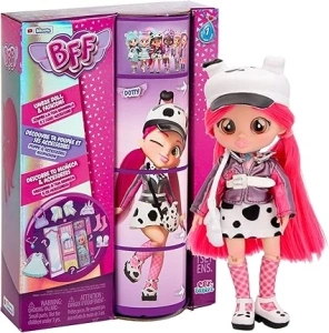 BFF By Cry Babies Dotty | Collectible Fashion Doll with Long Hair, fabric Clothes and 9 Accessories - Gift Toy for Girls and Boys 3+ Years