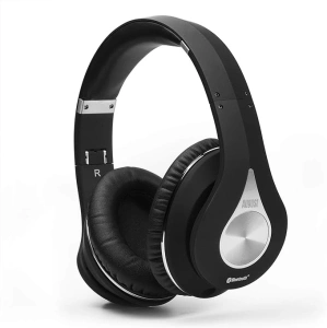 Over Ear Bluetooth Headphones - August EP640 - Over Ear Wireless Headset with aptX and NFC - Black