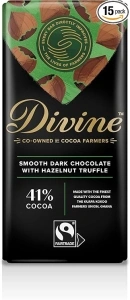 Divine Dark Smooth Hazelnut Chocolate Bar 90 g (Pack of 15)