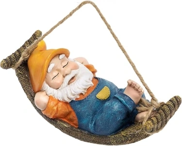 TERESA'S COLLECTIONS Halloween Decorations, Autumn Decorations, Orange Hanging Cute Sleeping Gnomes,Waterproof Resin Ornaments, Autumn Gifts, Indoor Outdoor 18.3CM