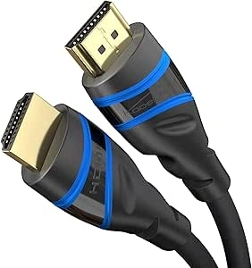 KabelDirekt – 10K & 8K HDMI Cable, HDMI 2.1b – 2m, available in 0.5-5m – Certified, developed in Germany (Ultra High Speed HDMI 2.1 Cable, for PC, PS5 or Xbox, monitor or TV – blue/black)