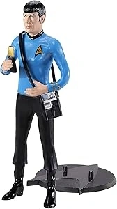 The Noble Collection Star Trek Bendyfigs Spock - 7.5in (19cm) Noble Toys Bendable Figure Posable Collectible Doll Figures With Stand