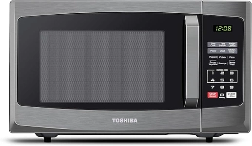 Toshiba 800w 23L Microwave Oven with Digital Display, Auto Defrost, One-touch Express Cook with 6 Pre-Programmed Auto Cook, and Easy Clean - Black - ML-EM23P(BS)