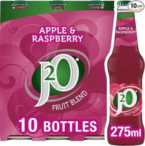 J2O Fruit Juice, Apple and Raspberry, 275ml Bottle (Pack of 10)