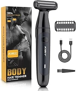 Body Groomer Men, Kibiy Body Hair Trimmer Men IPX7 Waterproof Wet/Dry, Body Trimmer Pubic Hair Trimmer for Men, Electric Razor Body shavers for Men, Balls Trimmer Men, USB-C Charging