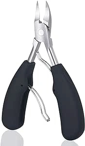 URAQT Toenail Clippers, Precision Nail Clippers Toenail Cutter for Thick or Ingrown Toenails, Heavy Duty Stainless Steel Cuticle Scissors Nail Nippers, with Protective Cover