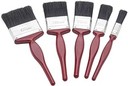 Fit For The Job 5 pc Mixed Sizes Paint Brush Set for a Smooth Finish with Emulsion, Gloss, Satin on Walls, Ceilings, Woodwork, Metal - 0.5, 1, 1.5, 2 & 2.5 inch Paint Brushes for Wood, Plasterboard