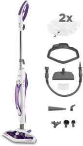 Polti Vaporetto SV440_Double 2- in-1 Steam Mop with Handheld Cleaner, Vaporforce Brush, 11 Accessories