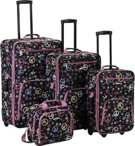 Rockland Luggage 4 Piece Luggage Set, Peace, One Size