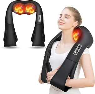 AERLANG Neck Massager,Shiatsu Neck and Back Massager with Heat, Deep Kneading Shoulder Massager, Waist Massage Pillow for Home and Office Use,Fathers Day Gift Ideas Fathers Day Dad Gifts