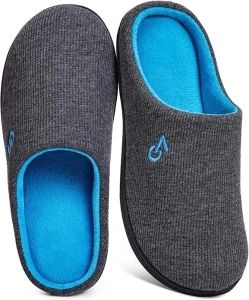 VeraCosy Men's Two-Tone Memory Foam Slippers