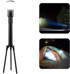 Letour Led Torch, 3 in1 Telescopic Camping Light 6000Lumens Super Bright Flashlight, IP65 Waterproof Outdoor Searchlight Battery Powered Zoomable Handheld Torch Light for Outdoor and Outage Emergency