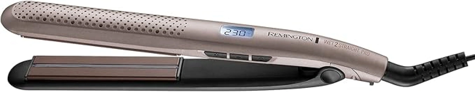 Remington Wet2Straight Pro Hair Straightener - Excl Venting System removes excess water - no need to blow dry. - Moisture sensor- adjusts the temperature of the plates each pass, Up to 230°C, S7970