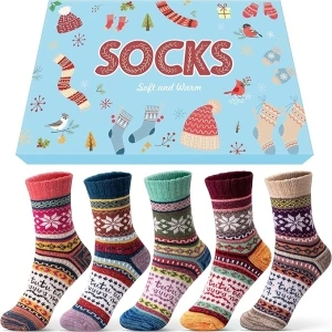 Christmas Gifts for Women Nordic Socks: Wife Stocking Fillers Women Ladies Thermal Socks Womens 4-7, Winter Warm Cosy Thick Bed Socks Xmas Gifts for Women Ladies Gifts for Mum Her Christmas Presents