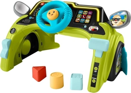 Fisher-Price Baby & Toddler Learning Toy Laugh & Learn Sit & Steer Driver Car Activity Center with Smart Stages for Ages 6+ Months, HTW88