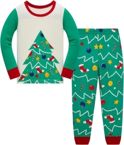 Langubaby Christmas Pjs Kids Boys Pyjamas Set Cotton Girls Nightwear 1-12 Years