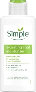 Simple Kind to Skin Hydrating Light Moisturiser Skin Care Product with Pro-Vitamins B5 and E for 12-Hour Moisturisation 125 ml