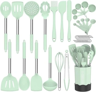 DLD Kitchen Kitchenware Set -33 Silicone Cooking Kitchenware Set, Silicone Kitchen Kitchenware, Cooking Tools Non Stick Pot Spoon, Used for Non Stick Heat Resistant Cookware