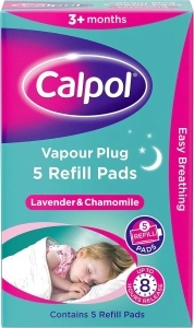 Calpol Vapour Plug Refill Pads Lavender & Chamomile 3+ Months, Pack of 5