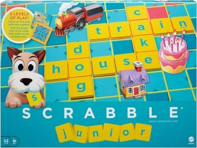 Mattel Games Scrabble Junior, Kids Crossword Board Game, English Version, Family Board Game for Kids, Word Game for Kids, 2 to 4 Players, Ages 6 to 10, English Version, Y9667