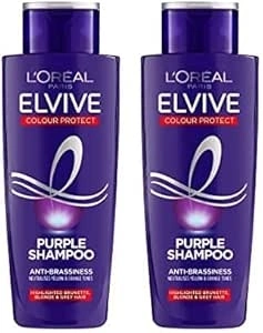 L'Oreal Paris Elvive Colour Protect Anti-Brassiness Purple Shampoo, 200ml (Pack of 2)