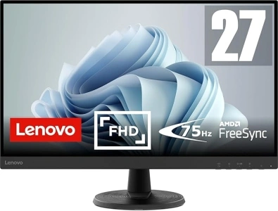 Lenovo D27-40 27 Inch PC Monitor | FHD, 1080p, 75Hz, IPS, 4ms, VGA and HDMI