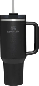 Stanley Quencher H2.0 FlowState Tumbler 1.2L - Cold For 11 Hours - Iced For 48 Hours - Water Bottle with Straw, Handle and Lid - Dishwasher Safe - Travel Mug For Cold or Hot Drinks - Black Tonal