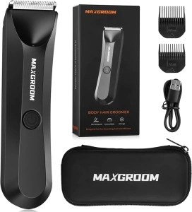 Maxgroom ManScape Body Hair Trimmer Men, Electric Razor for Pubic Hair, Ball Shaver with Stored Case, IPX7 Waterproof Body Groomer for Private Parts