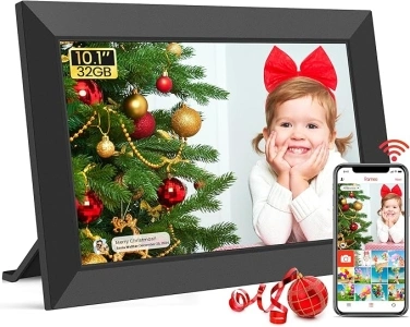 Frameo 10.1 inch Digital Photo Frame - WiFi Digital Picture Frame Built in 32GB Memory, HD 1280 * 800 IPS Touchscreen, Auto Rotate, Easy Setup and Share Photos or Videos via Frameo APP