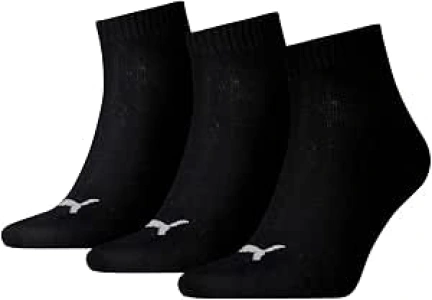 PUMA Unisex Puma Unisex 3p Quarter Plain Sock, Black (Black), 8-Jun UK