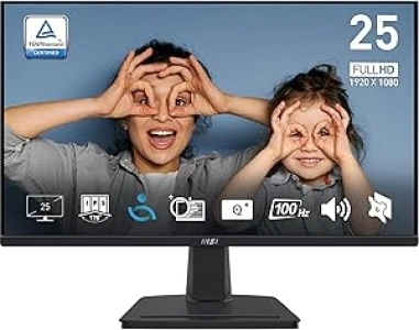 MSI PRO MP251 24.5 Inch Full HD Office Monitor - 1920 x 1080 IPS Panel, 100 Hz, Eye-Friendly Screen, Built-in Speakers, Tilt-Adjustable - HDMI 1.4b, D-Sub (VGA)