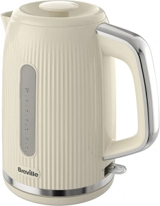 Breville Bold Vanilla Cream Electric Kettle | 1.7L | 3kW Fast Boil | Cream & Silver Chrome [VKT223]