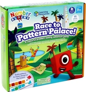 Learning Resources Numberblocks Race to Pattern Palace Board Game, Numberblocks Gifts, Maths Games for 3 Year Olds, Learn to Count, Learn Colours, 91 Pieces