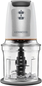 Kenwood Easy Chop Chopper, 0.5L Bowl, 2 Speeds, Quad Blade System, Anti-Slip Ring for Food Chopper Stability, 500W, CHP61.100WH, Dishwasher Safe, White