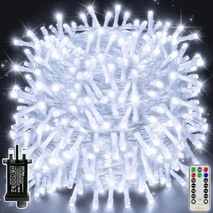 Ollny Outdoor Christmas Tree Lights - 80m 800 LED Fairy Light Christmas Decorations Cool White Waterproof String Lights Mains Powered Plug in with Remote/Timer 8 Modes for Outside/Garden/Indoor/Window