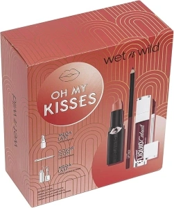 Wet 'n' Wild n Wild, Oh My Kisses Makeup Set, Makeup Kit with Lip Pencil and Lipsticks, with Vitamin E and Hyaluronic Acid, Gift for Girls Red